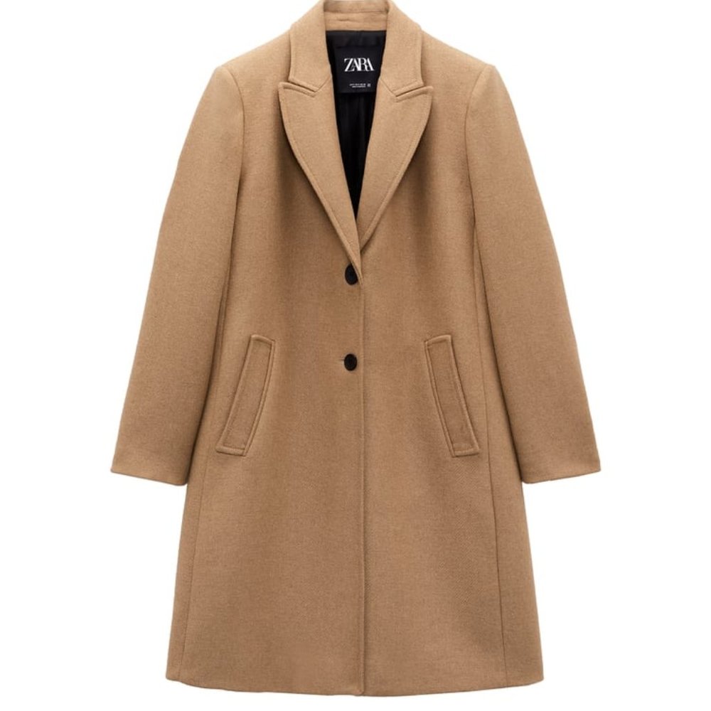 WOOL BLEND COAT STYLE CAMEL